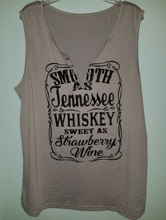 Tops - Tennessee Whiskey Strawberry Wine Sleeveless Gray Tank Women’s XL